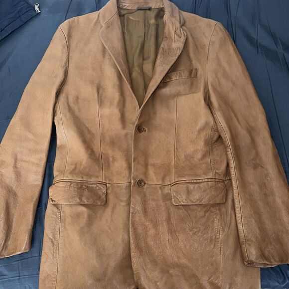 Vintage Banana Republic BrownLeather Sports Jacket Blazer Men's Size 40R